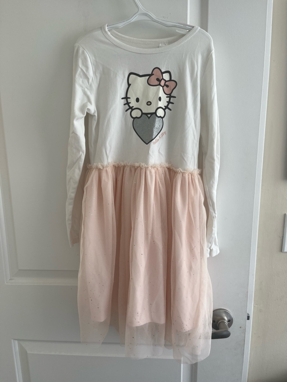 H&M Hello Kitty Pink Tulle Glitter Dress Girls Size 10